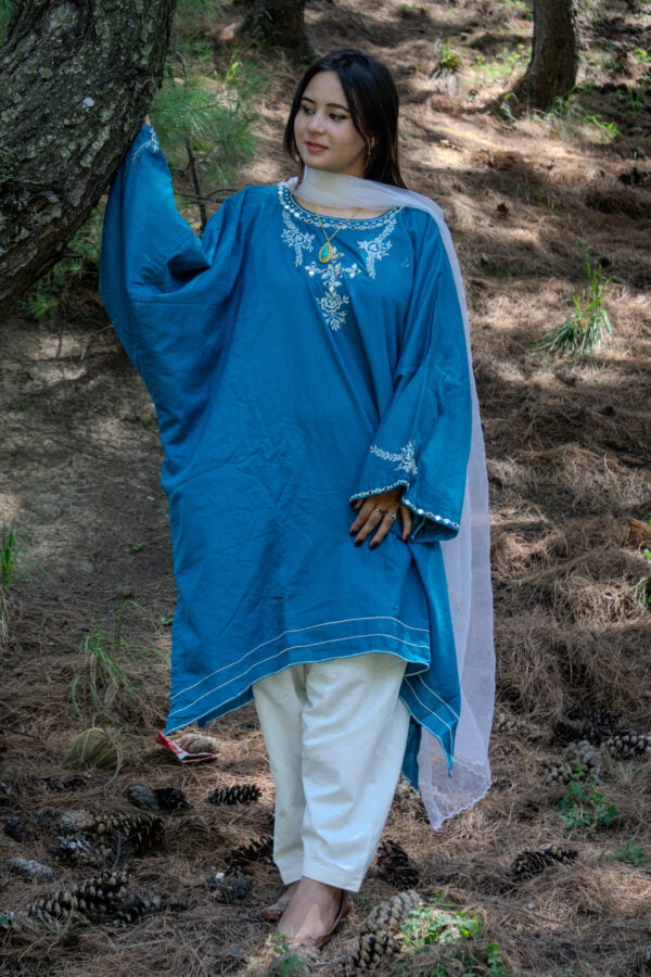 Blue Kashmiri Pakistani Style suit